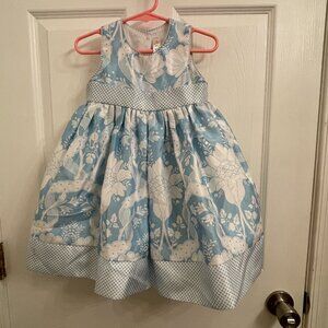 Cherokee Sleeveless Lined Blue & White Floral Dress size 2T